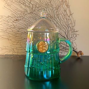 NWT Starbucks Christmas Tree Glass Mug